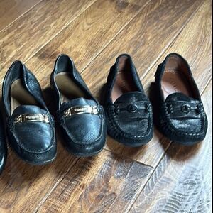 Coach Black Leather Flats Sleek Design bundle